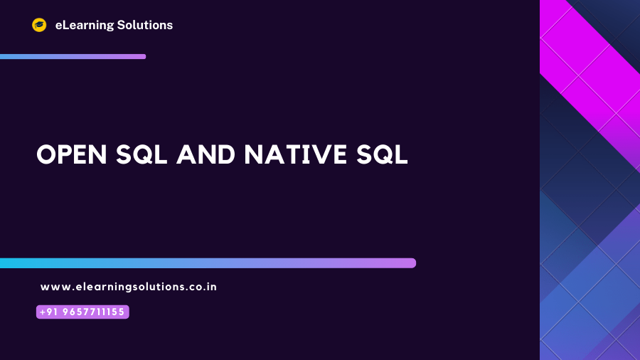 Open SQL and Native SQL
