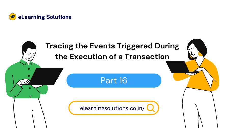 SAP Business Workflow event trace displaying events triggered during the execution of a transaction.