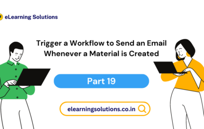 Workflow automation triggering email notification when material is created