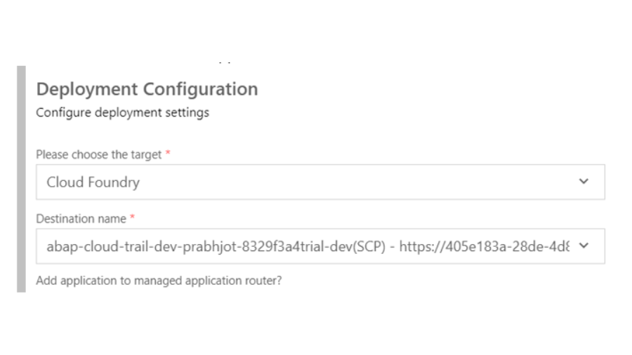 Deployment Configuration