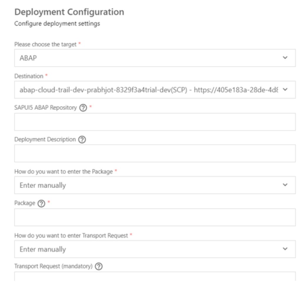 Configure deployment settings