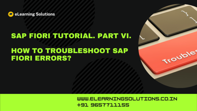 3D illustration showing SAP consultants troubleshooting SAP Fiori errors using logs, SAP Gateway monitoring, browser developer tools, and system diagnostics dashboards.