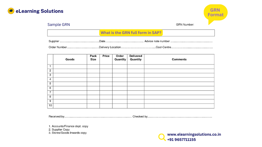 GRN full form in SAP