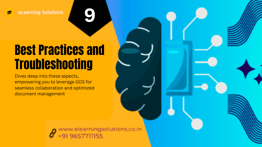 Illustration of SAP Generic Object Services (GOS) showing troubleshooting tools, document attachments, error resolution, performance optimization, and best practices in SAP S/4HANA.