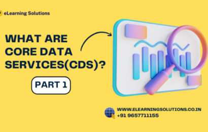 3D illustration showing SAP Core Data Services (CDS) views connecting SAP S/4HANA databases, analytics dashboards, and SAP Fiori applications for real-time business insights.