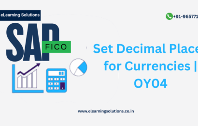 SAP OY04 transaction screen for setting decimal places for currencies