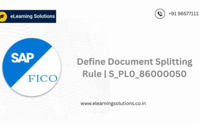 SAP FICO Define Document Splitting Rule S_PL0_86000050 configuration screen for setting document splitting rules in New General Ledger Accounting