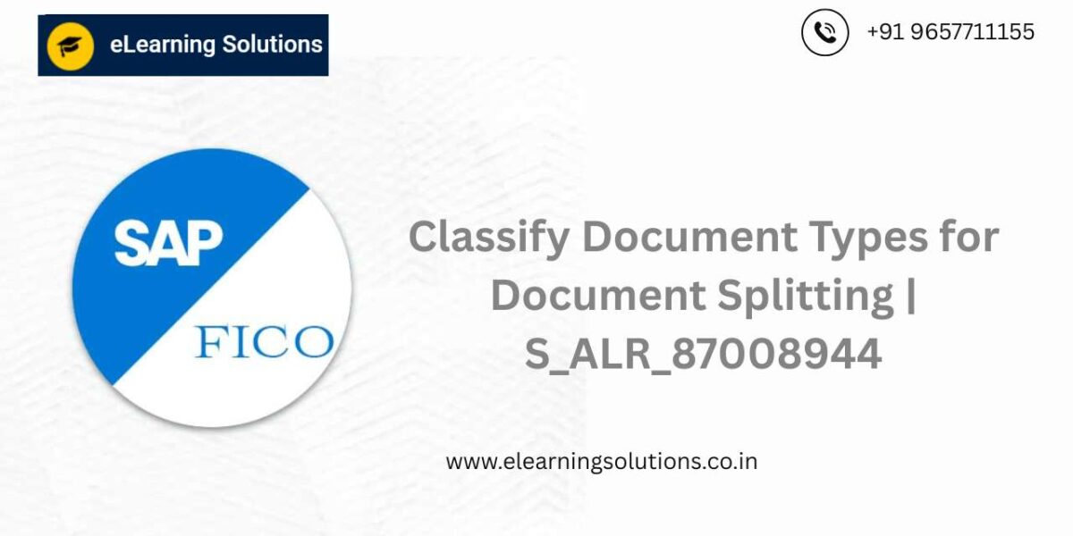 SAP Classify Document Types for Document Splitting screen (S_ALR_87008944) showing business transaction and variant assignment