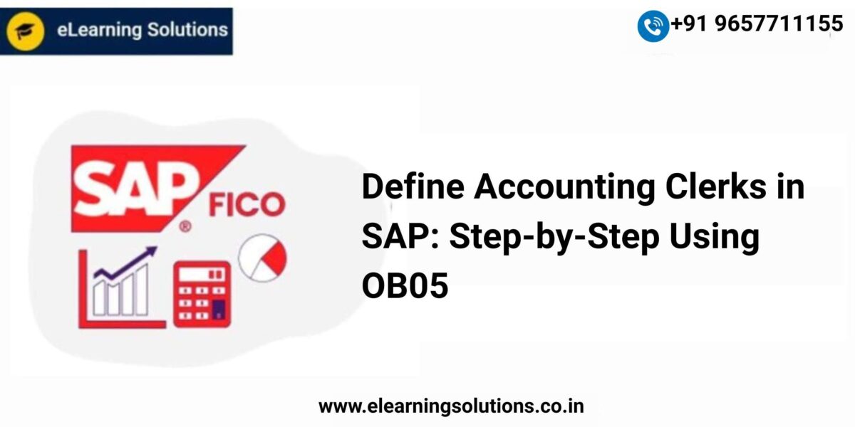 SAP Define Accounting Clerks screen (OB05) showing accounting clerk ID and name configuration