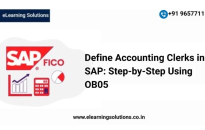 SAP Define Accounting Clerks screen (OB05) showing accounting clerk ID and name configuration