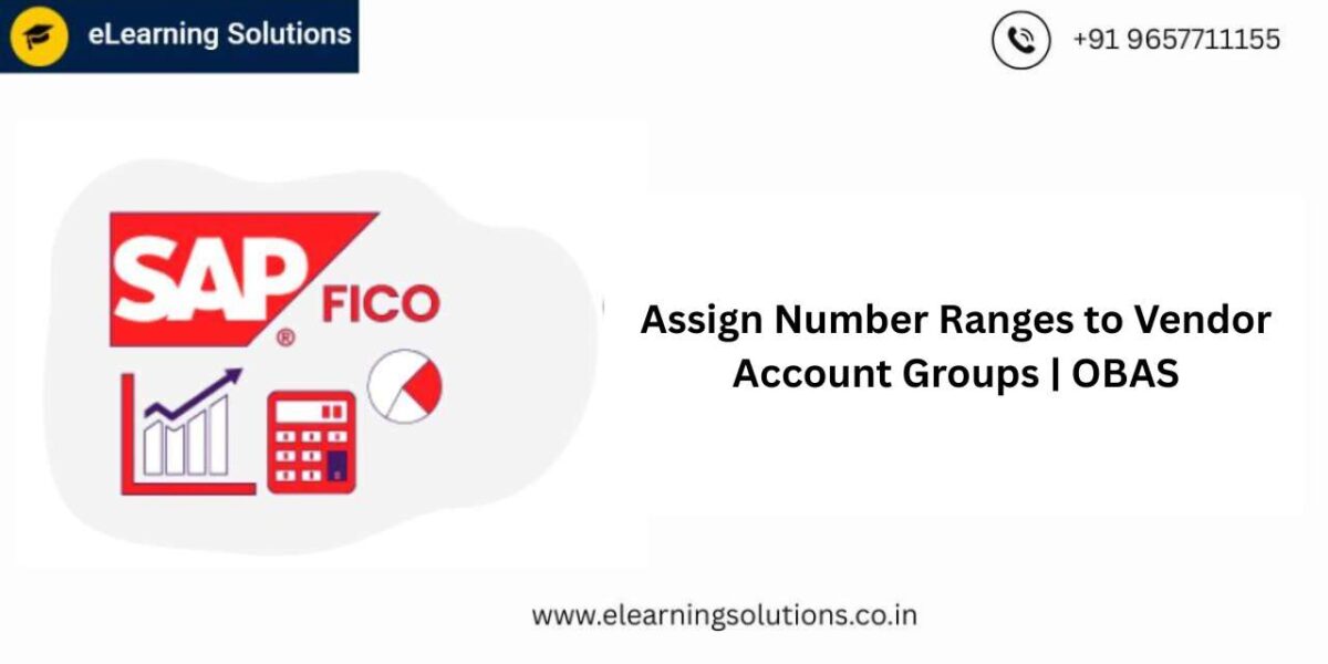 SAP Assign Number Ranges to Vendor Account Groups screen (OBAS) showing number range assignment for vendor account groups
