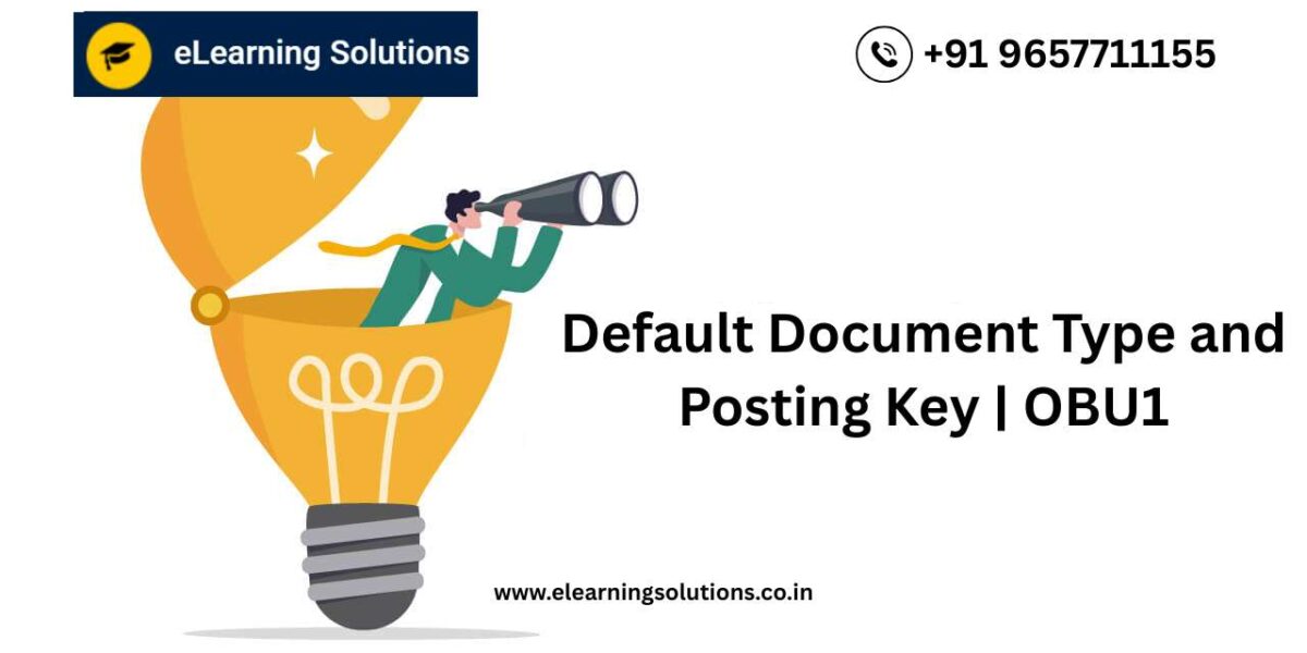 SAP Default Document Type and Posting Key screen (OBU1) showing default settings for automatic document postings