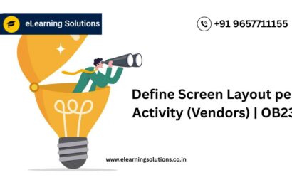 SAP Define Screen Layout per Activity (Vendors) screen (OB23) showing field status settings for vendor master data by activity type