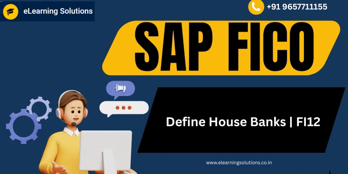SAP FI configuration screen for defining and maintaining House Banks using transaction code FI12 in SAP S/4HANA Finance.