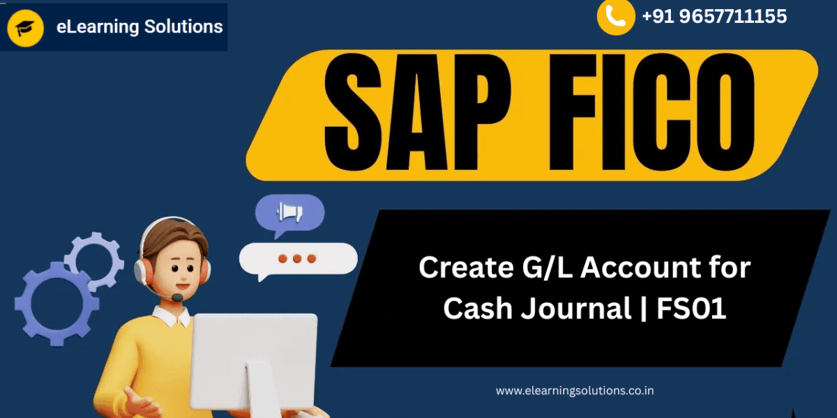 SAP FI screen for creating a General Ledger account for Cash Journal using transaction code FS01 in SAP S/4HANA Finance.