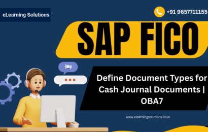 SAP FI configuration screen for defining document types for Cash Journal documents using transaction code OBA7 in SAP S/4HANA Finance.