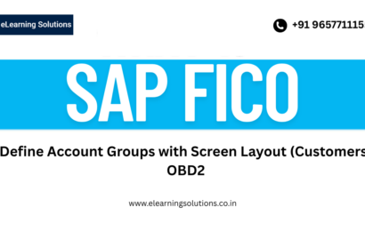 SAP Define Account Groups with Screen Layout (Customers) screen (OBD2) showing customer account group configuration and field status settings