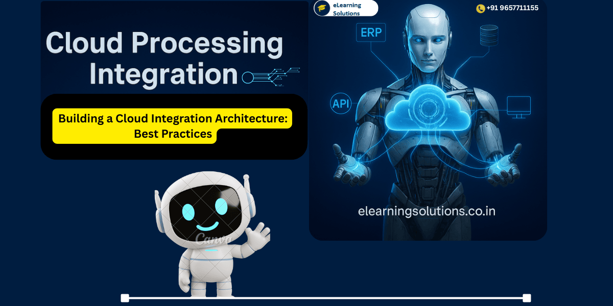 Diagram of cloud integration architecture connecting multiple business apps