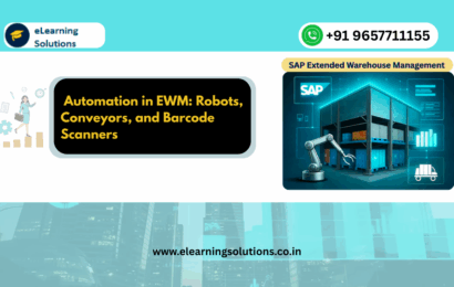 Automation in EWM with robots, conveyors, and barcode scanners