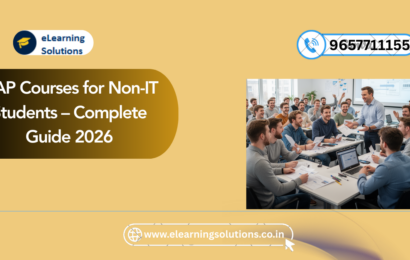 Student learning SAP software on computer screen