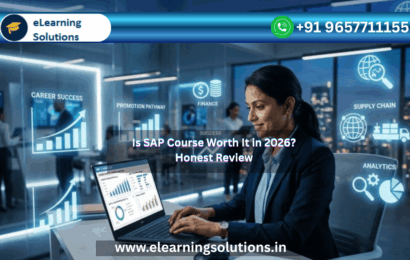 professional analyzing SAP ERP system in modern office environment