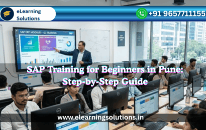 Beginners learning SAP training in Pune classroom with instructor and computers