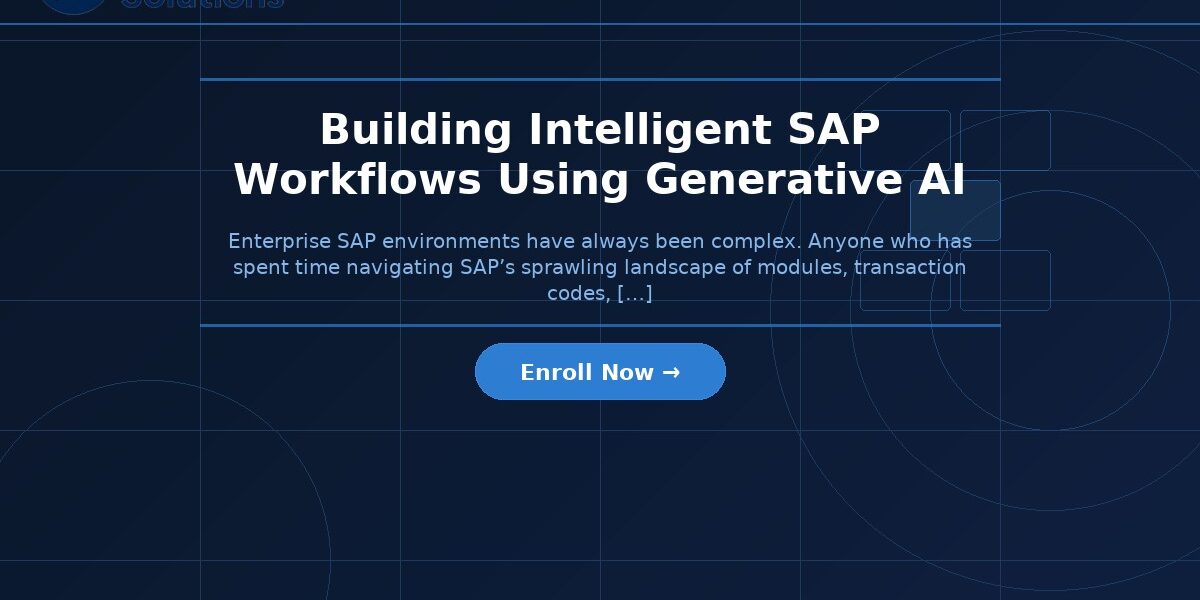 Building Intelligent SAP Workflows Using Generative AI