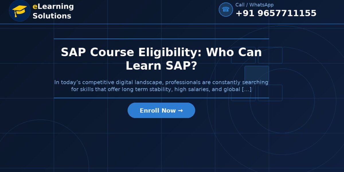 SAP Course Eligibility: Who Can Learn SAP?