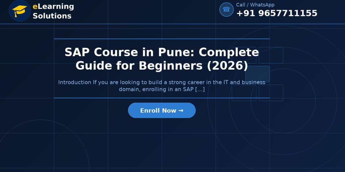 SAP Course in Pune: Complete Guide for Beginners (2026)