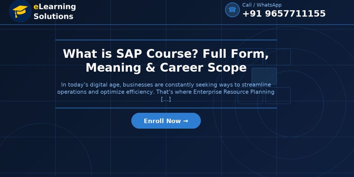 What is SAP Course? Full Form, Meaning & Career Scope