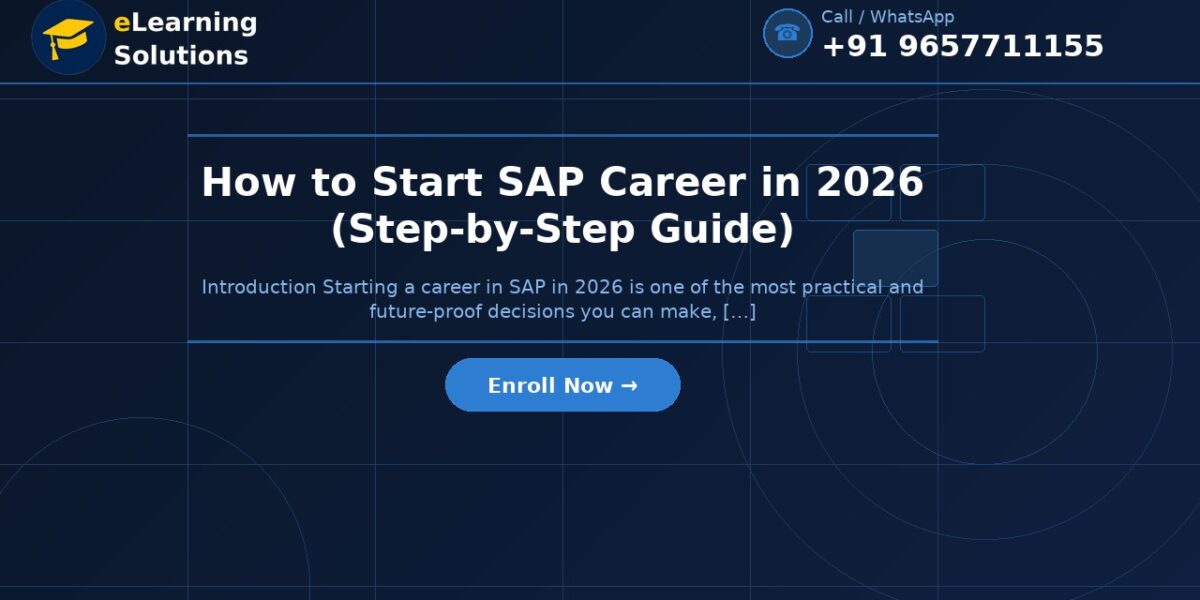 How to Start SAP Career in 2026 (Step-by-Step Guide)