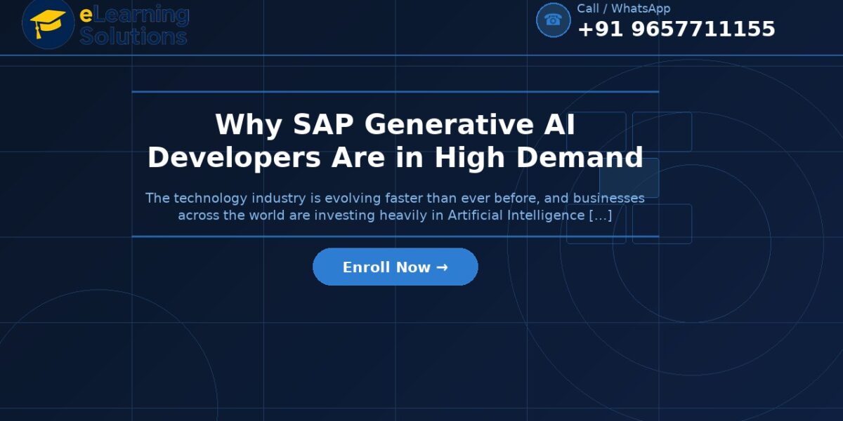 Why SAP Generative AI Developers Are in High Demand