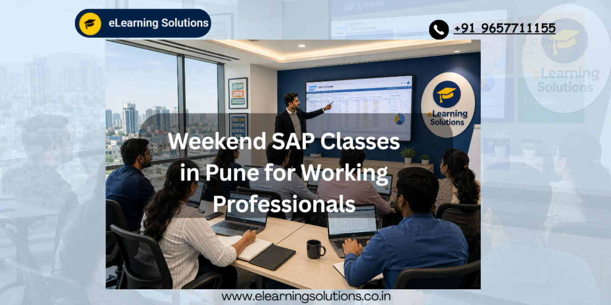 Working professionals attending weekend SAP classes in Pune at a modern training institute