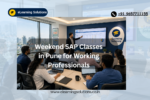 Working professionals attending weekend SAP classes in Pune at a modern training institute