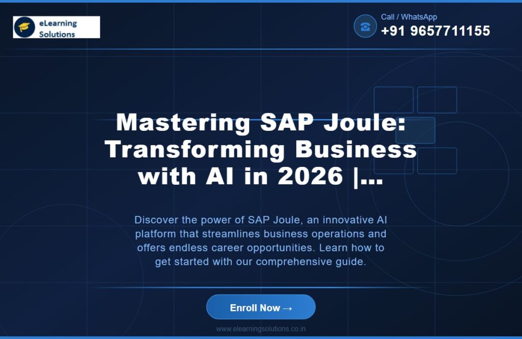 Mastering SAP Joule: Transforming Business with AI in 2026 | eLearning Solutions