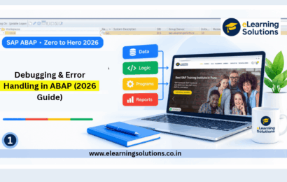 ABAP Debugging and Error Handling – Chapter 11 of ABAP Zero to Hero series showing ABAP Debugger, breakpoints, watchpoints, TRY/CATCH exception handling, and MESSAGE types