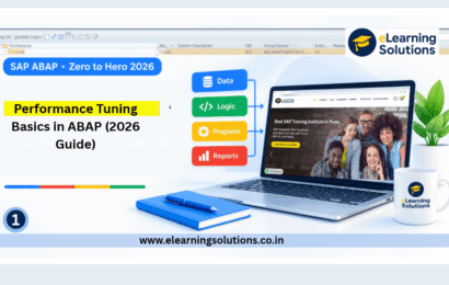 ABAP Performance Tuning – Chapter 15 of ABAP Zero to Hero series showing ST05 SQL Trace, SAT Runtime Analysis, Code Pushdown, table buffering, and parallel processing for optimizing slow ABAP reports