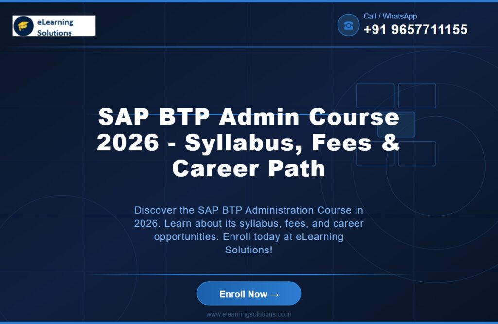 SAP BTP Admin Course 2026 - Syllabus, Fees & Career Path